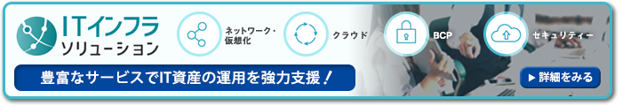 豊富なサービスでIT資産の運用を協力支援！～ITインフラソリューション～