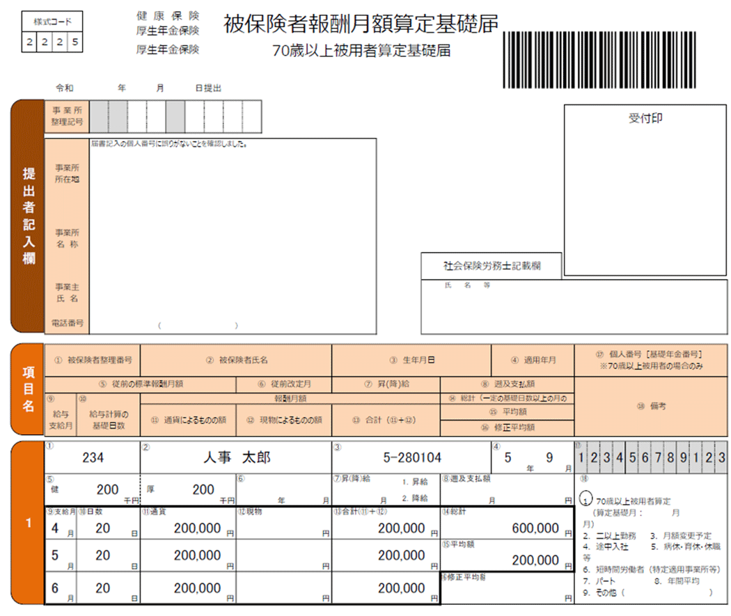 ［出典：日本年金機構「定時決定（算定基礎届）」］